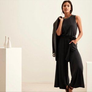 Banana Republic Black Wide Leg Cropped Jumpsuit, … - image 1